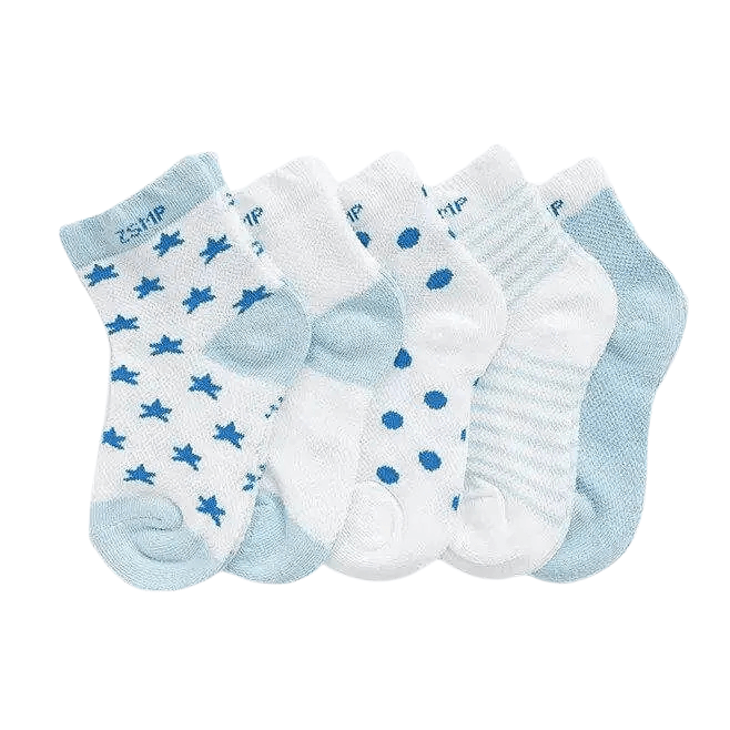 5 Pairs Children's Socks Cotton Kids Summer Mesh Socks Ultra-thin Breathable Stars and Moon - Beltbuy Store