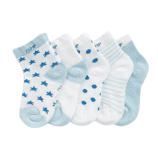 5 Pairs Children's Socks Cotton Kids Summer Mesh Socks Ultra-thin Breathable Stars and Moon - Beltbuy Store