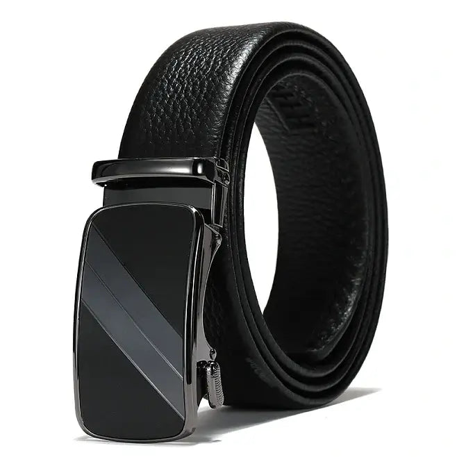 Reversible Men's Leather Belt Sliding Belt