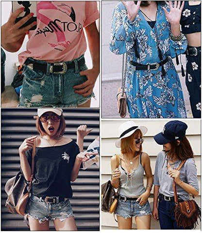 Women Vintage Western Design Black Waist Belt for Pants Jeans Dresses - Beltbuy Store