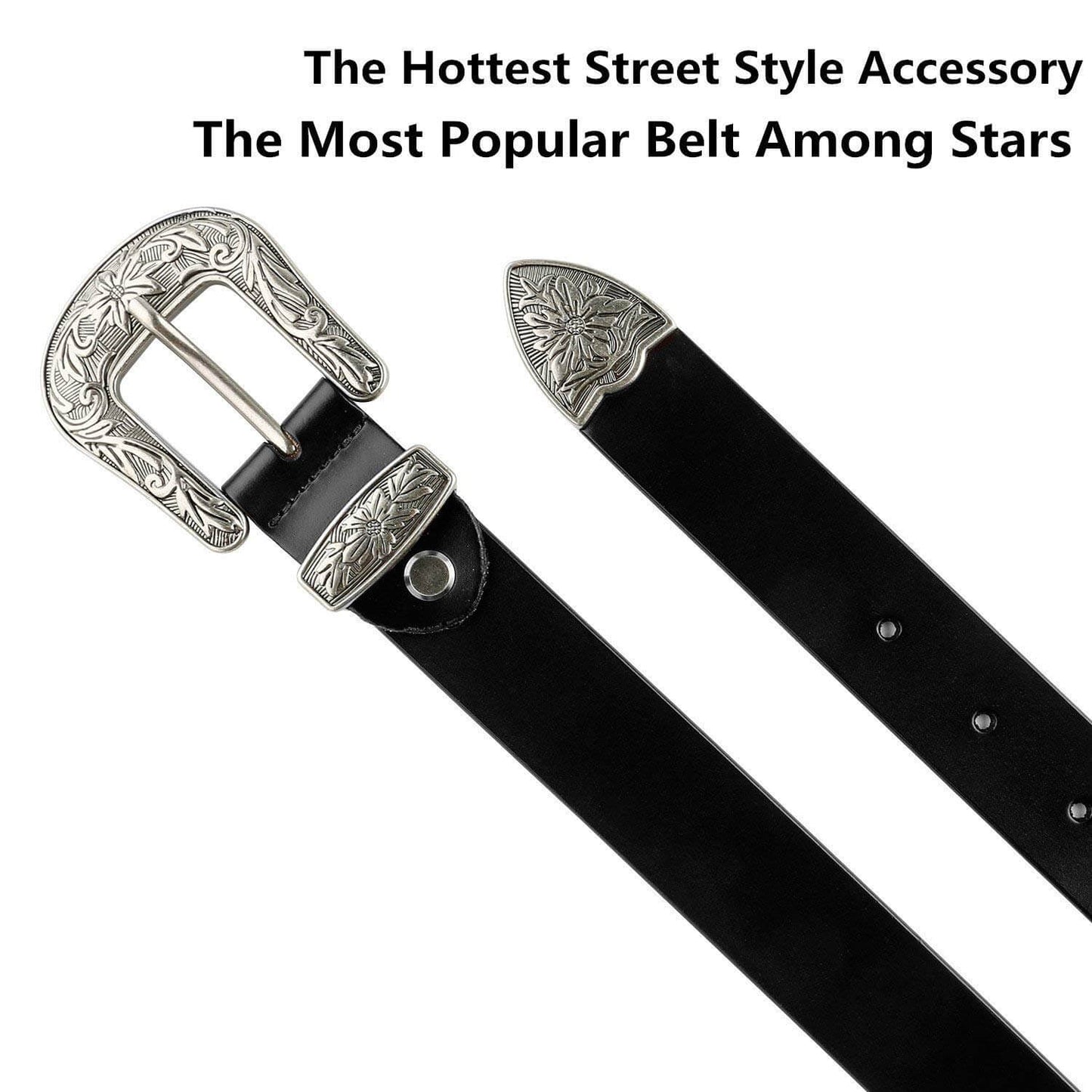 Women Vintage Western Design Black Waist Belt for Pants Jeans Dresses - Beltbuy Store