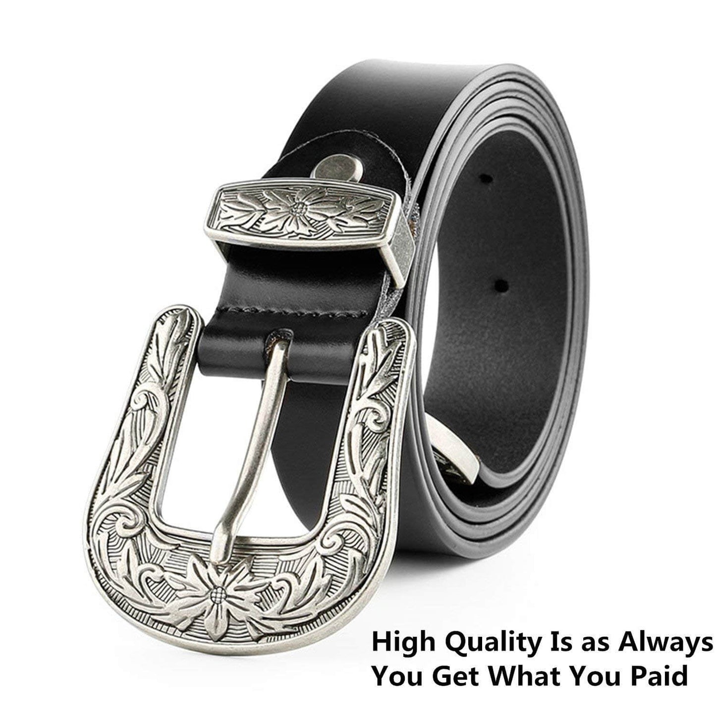 Women Vintage Western Design Black Waist Belt for Pants Jeans Dresses - Beltbuy Store